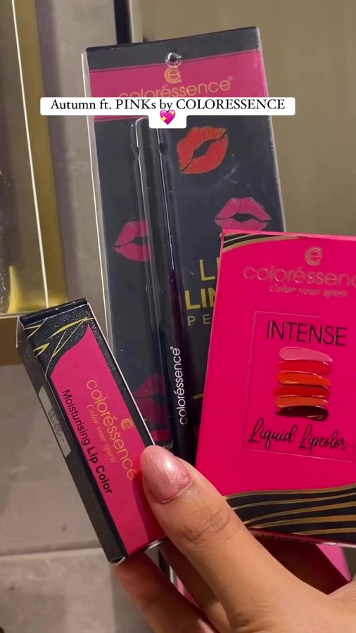 Instagram post by @jj_mojo for Coloressence. Caption reads: Coloressence ft. Berry Pink intense liquid....