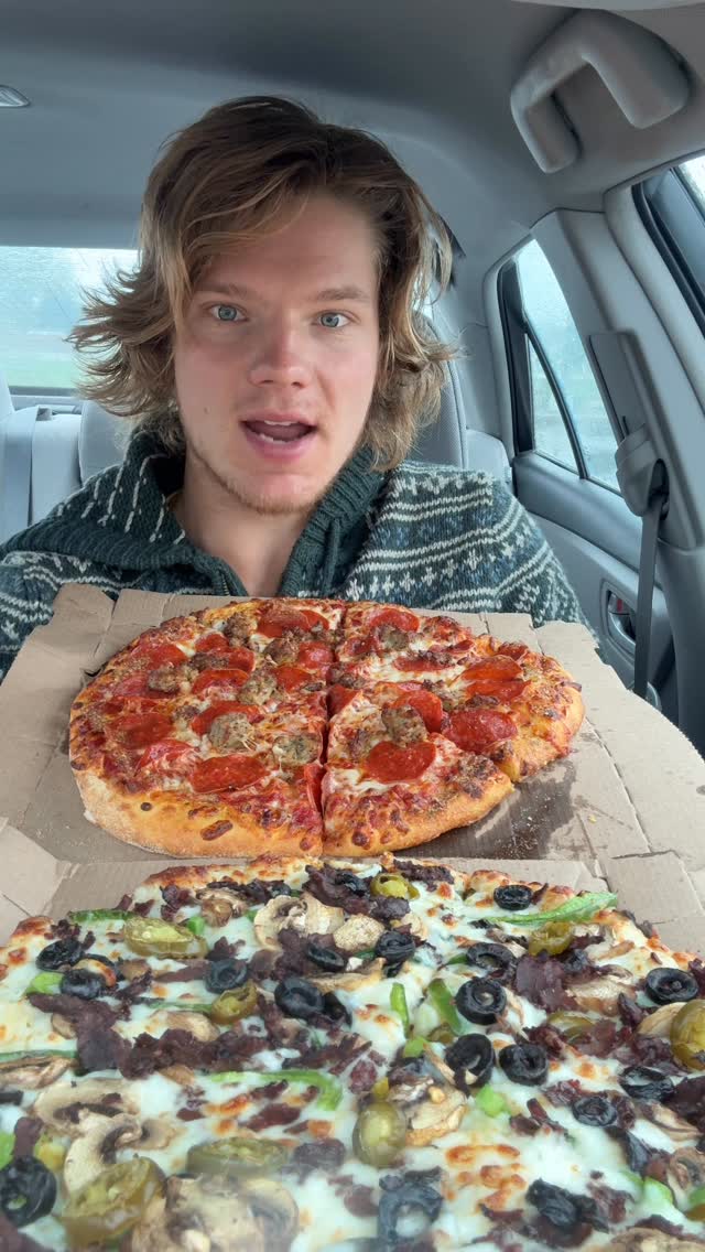 Instagram post by @ianjackedeats for Domino's. Caption reads: #Ad @dominos has an epic deal for any pizza, any....
