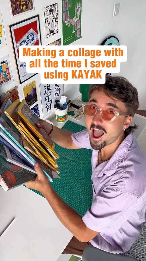 Instagram post by @whythepigment.studio for KAYAK. Caption reads: [...] This time I kept it simple and used @kayak....