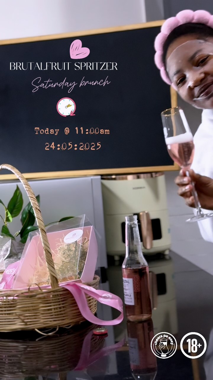 Instagram post by @mwaka_hal for Brutal Fruit. Caption reads: 💖 Besties, join me today at the Brutal Fruit....