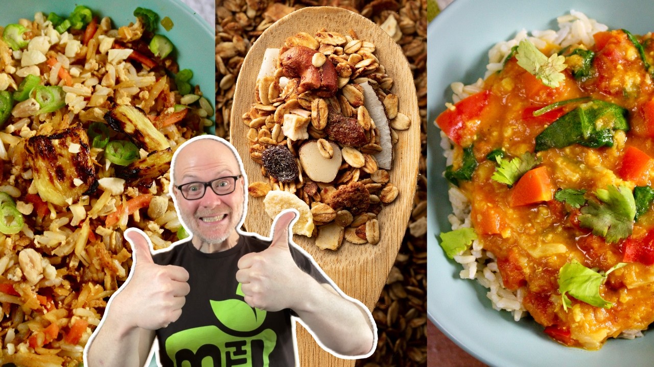 YouTube post by @pbwithjeremy for Click and Grow. Caption reads: Healthy Grocery Haul: $77 + What’s in Our Pantry =....