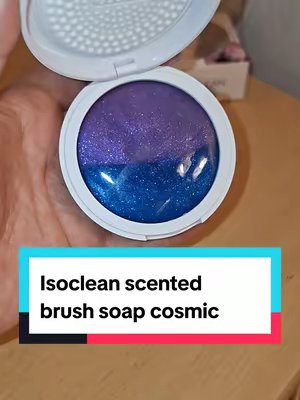 TikTok post by @shannonsfinds94 for ISOCLEAN Ireland. Caption reads: Isoclean scented brush soap cosmic 💜 @The....