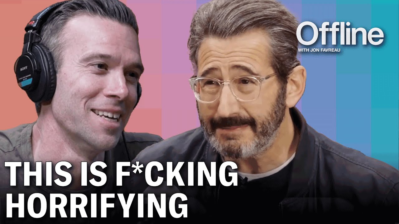 YouTube post by @OfflinewithJonFavreau for Green Chef. Caption reads: Offline Reacts to Sam Seder Debating Openly Racist....