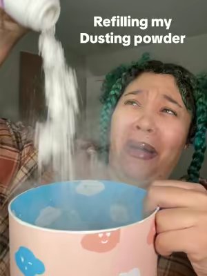 TikTok post by @preeettybaaaby for Megababe. Caption reads: Refill my dusting powder with me ✨@Megababe....