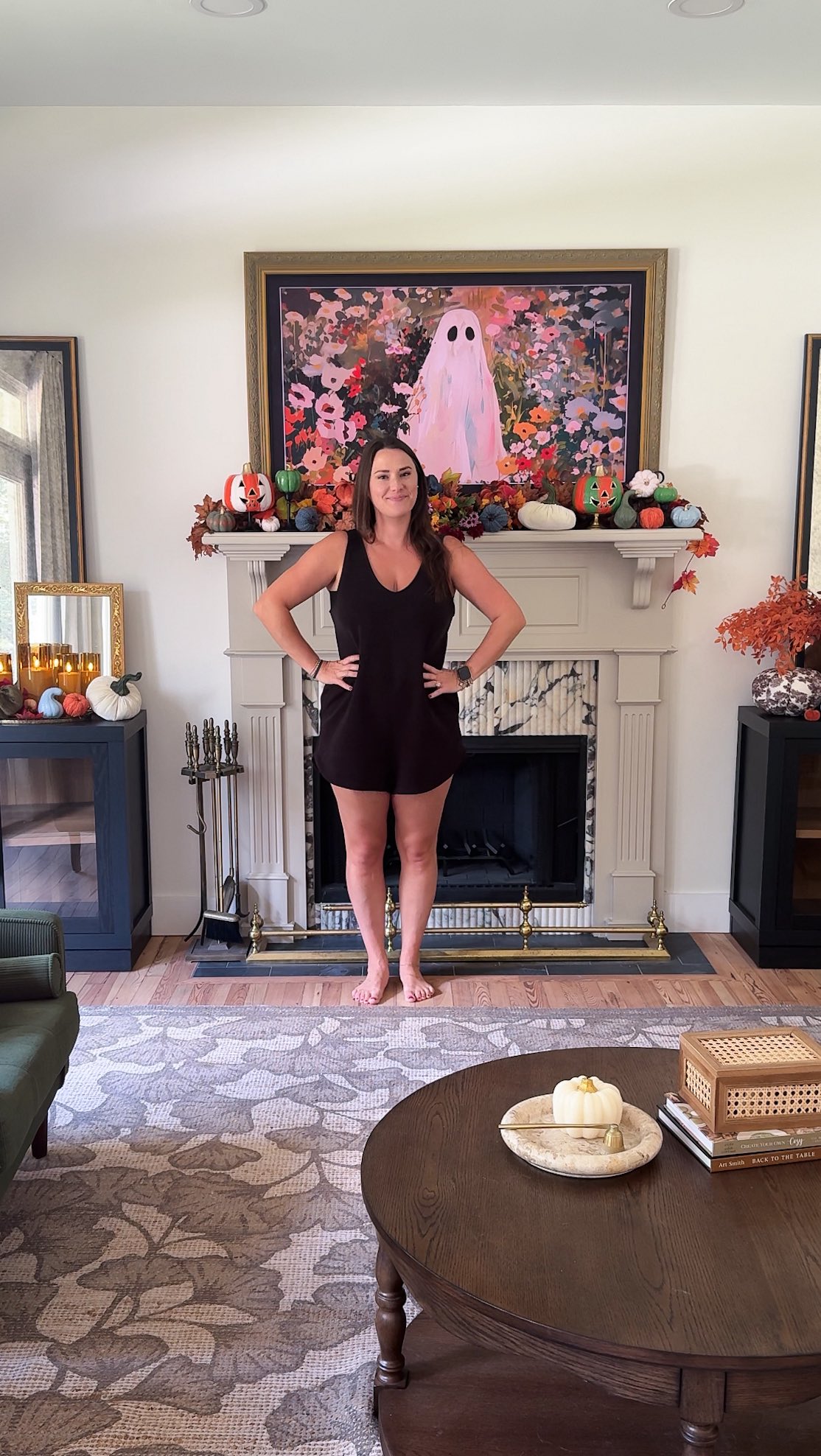 Instagram post by @kenziemariehome for Rust-Oleum. Caption reads: are YOU team neutral fall decor or whimsical....