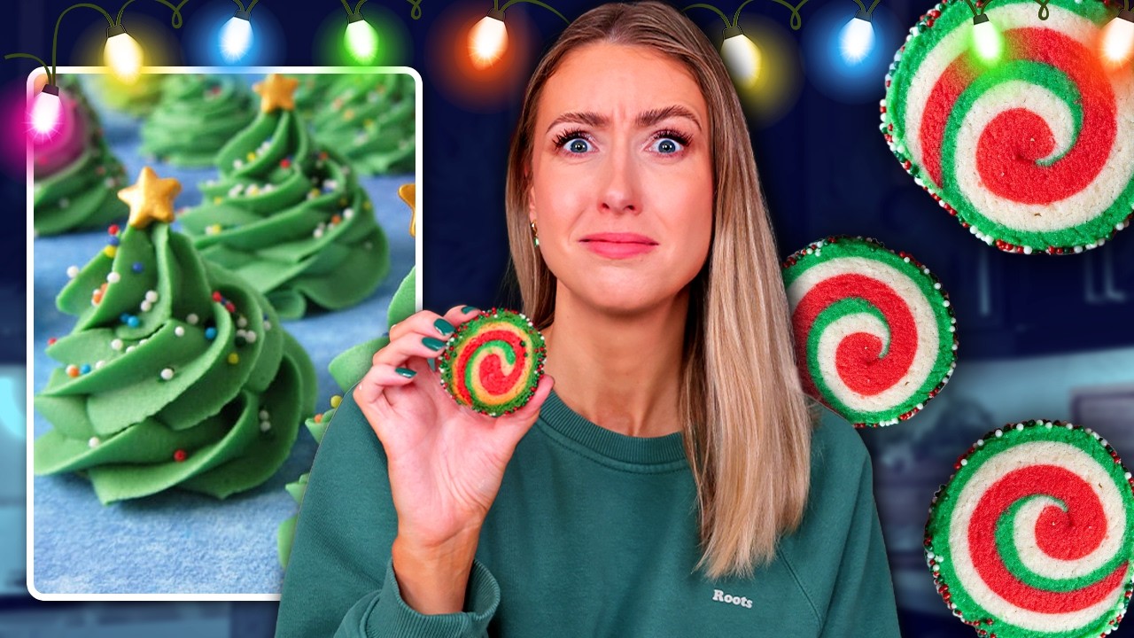 YouTube post by @RachhLovesLife for TeePublic. Caption reads: I Tested the MOST SATISFYING Viral Christmas....