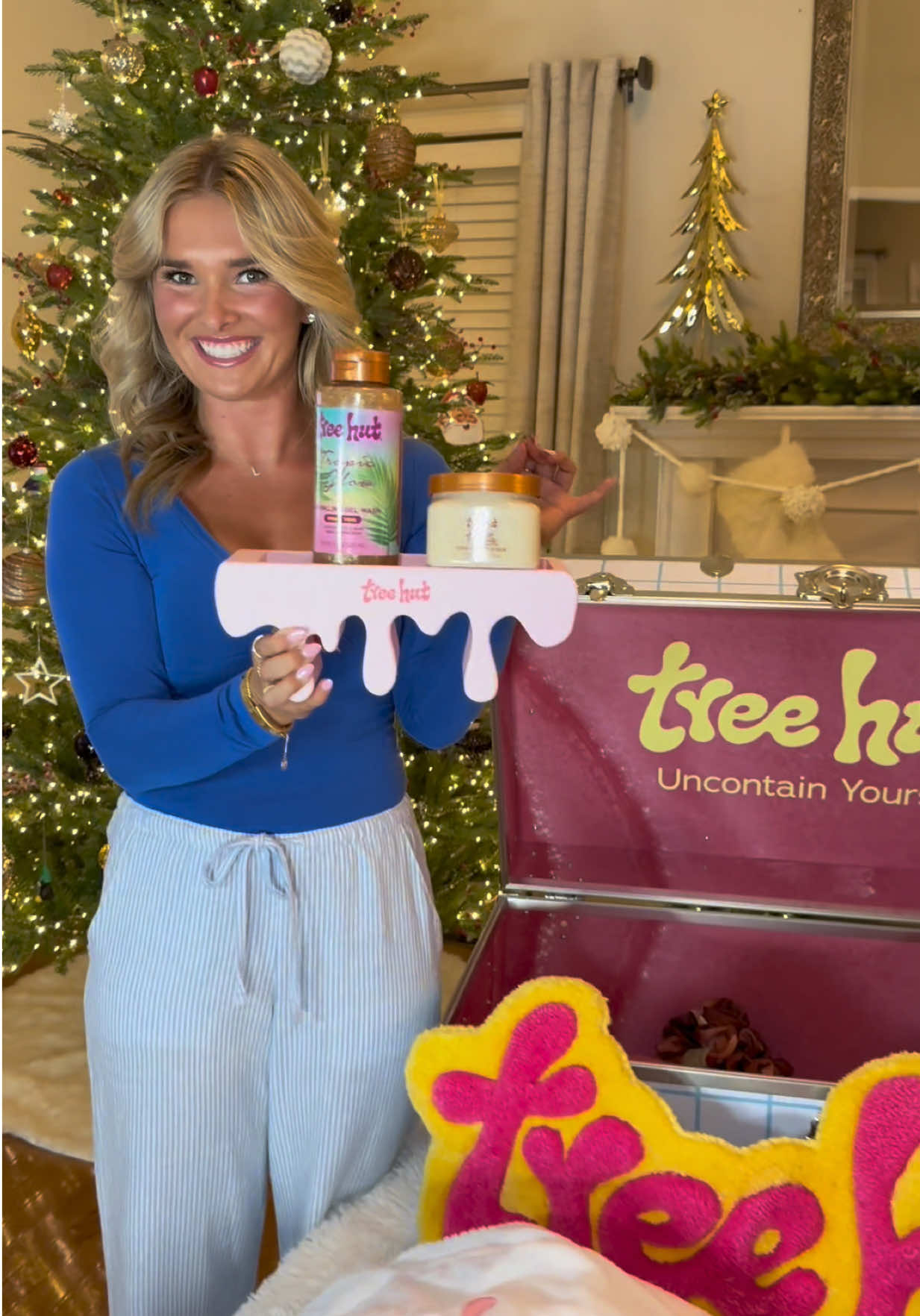 TikTok post by @laniekristin for Treehut. Caption reads: [...] NEW LOOK!!!!💕🛁 @Tree Hut #treehut....