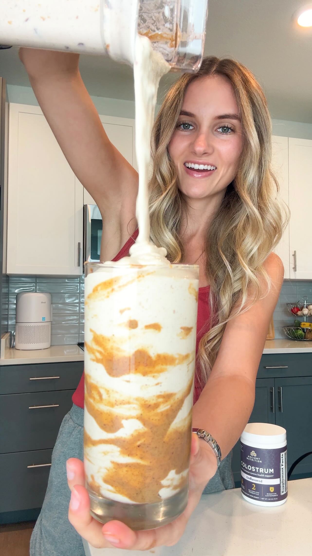 Instagram post by @glowingwithgracee for Ancient Nutrition. Caption reads: [...] health benefits!
I’ve been adding....