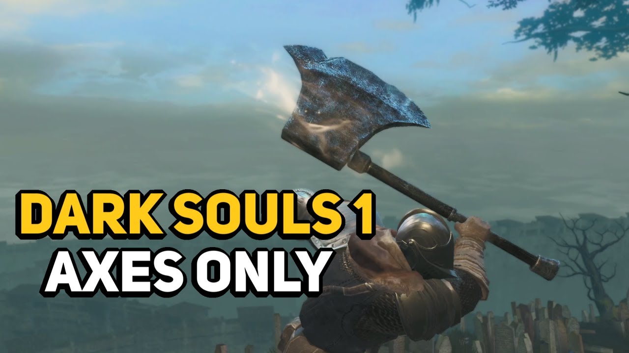 YouTube post by @TheBacklogs for Displate. Caption reads: How To Beat DARK SOULS 1 With Only Axes.
