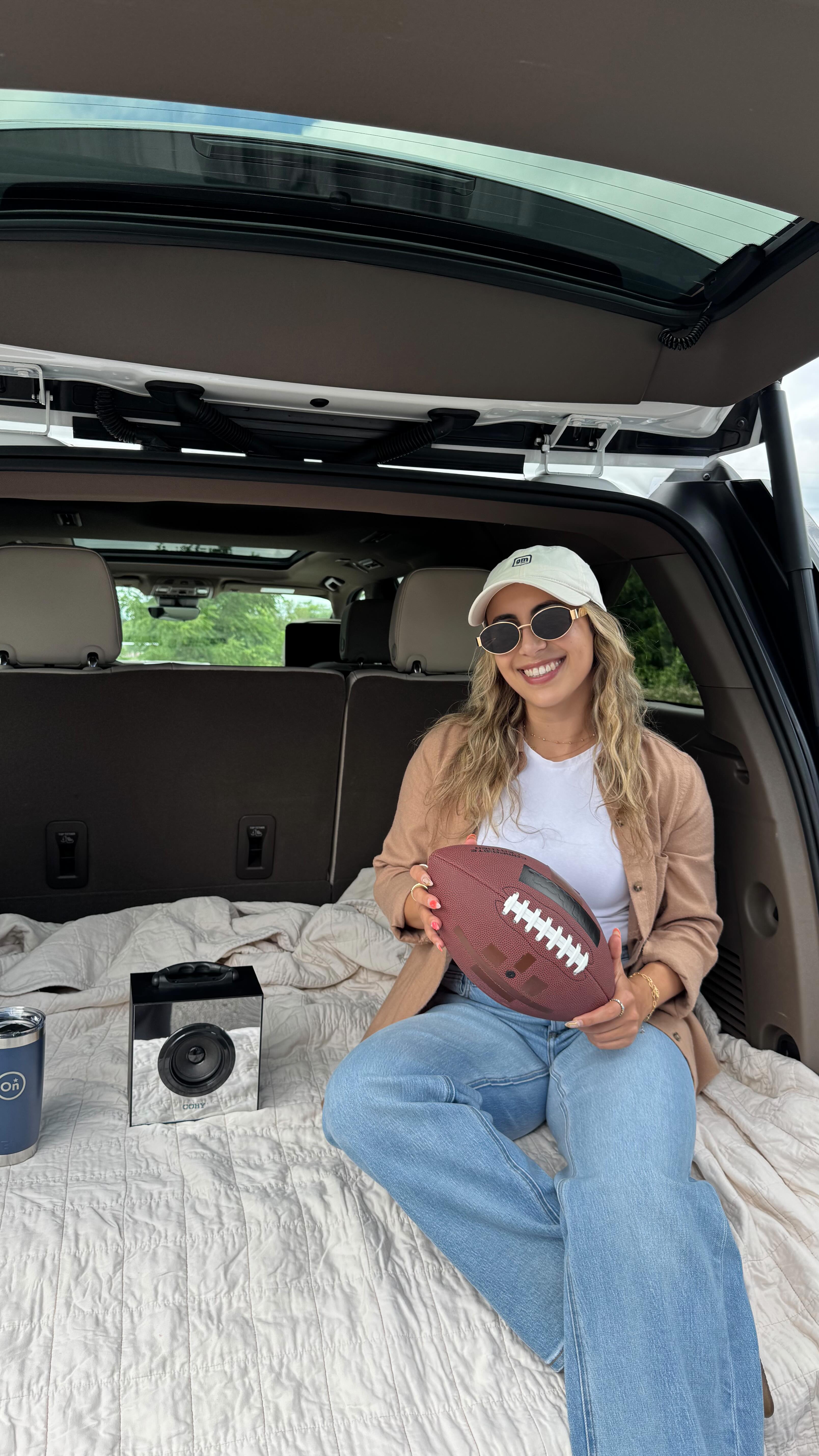 Instagram post by @stephhshamm for OnStar. Caption reads: Tailgate like a pro 🏈 

With @onstar Super....
