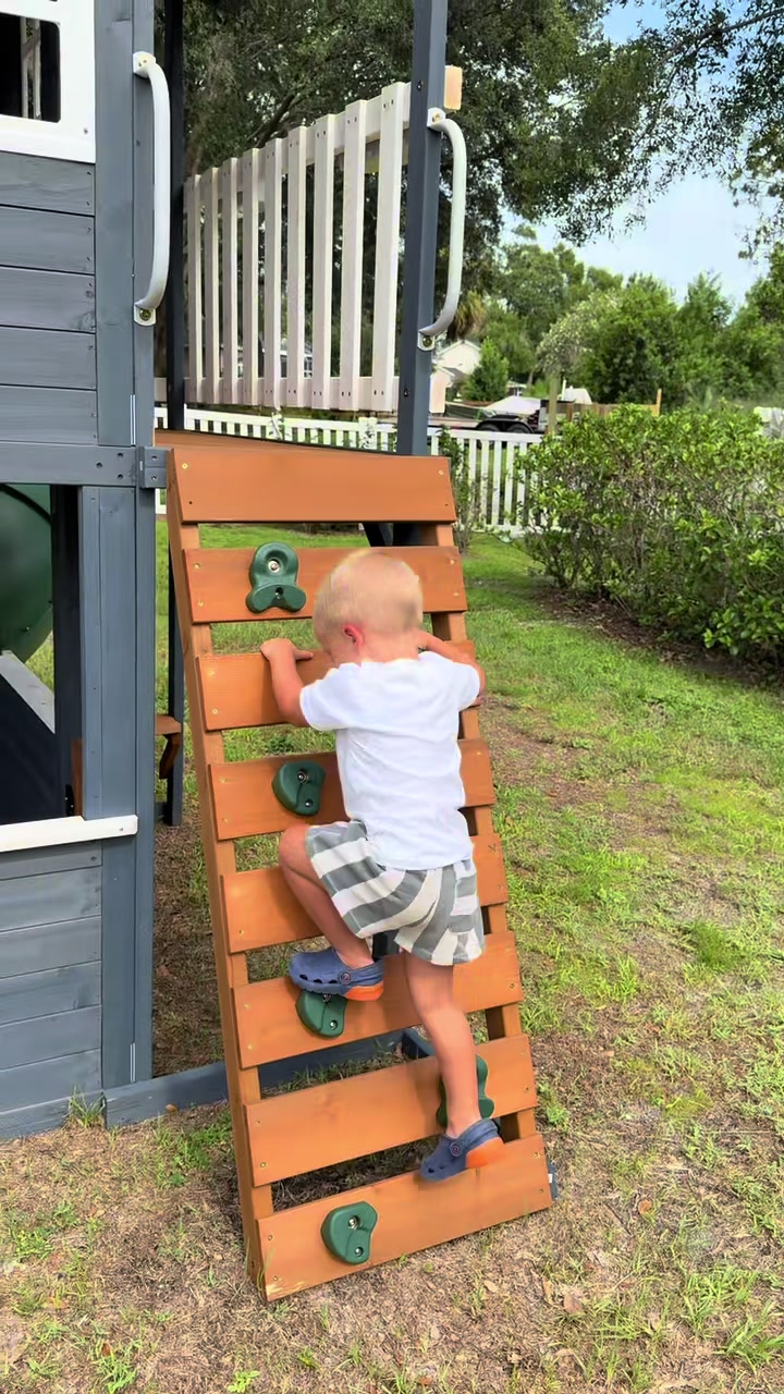 TikTok post by @daylehoffmankerns for KidKraft. Caption reads: [...] backyard for the kids thanks to @KidKraft!....