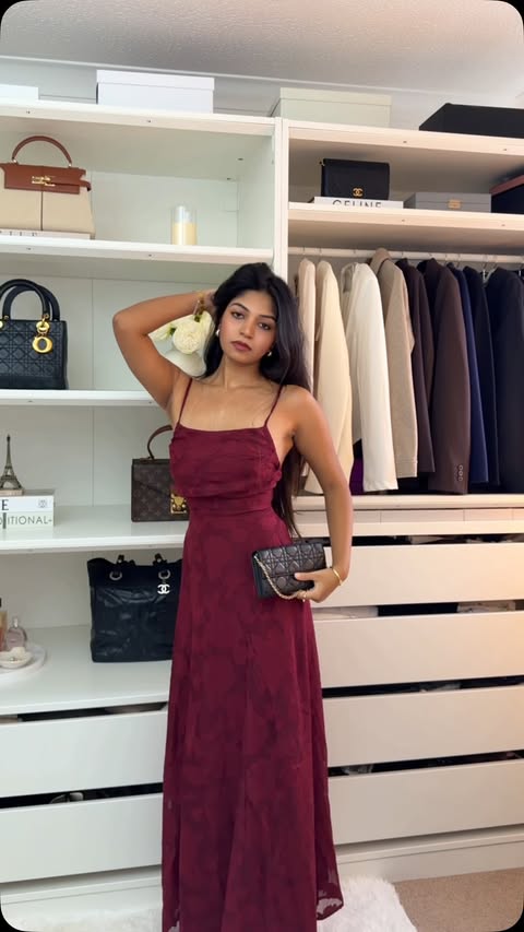 Instagram post by @zaymaa.jp for Rihoas. Caption reads: [...] ready into the occasion 🍷✨ Wearing....