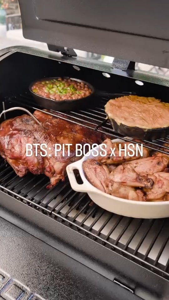 Instagram post by @bluesmokeblaire for Pit Boss Grills. Caption reads: Stuntin' up a storm for @pitbossgrills  crew and....