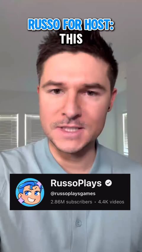 Instagram post by @russotalks for Roblox. Caption reads: [...] as a HOST for the @roblox Creator Showdown....