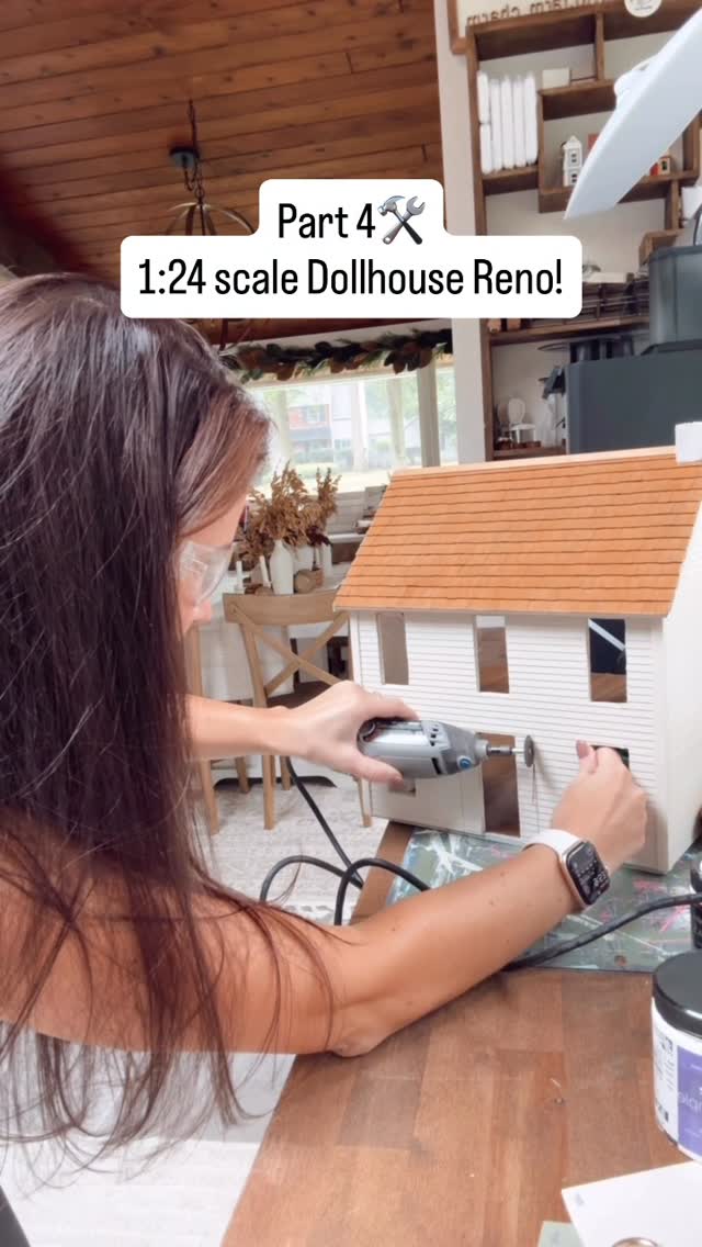 Instagram post by @deck.to.farm.charm for Dremel. Caption reads: Working on the exterior and adding lots of....