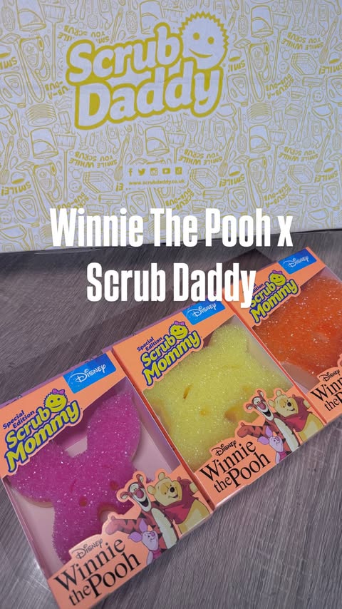 Instagram post by @athomewith_meena for Scrub Daddy. Caption reads: [...] Get Any Cuter

The Winnie The Pooh x Scrub....