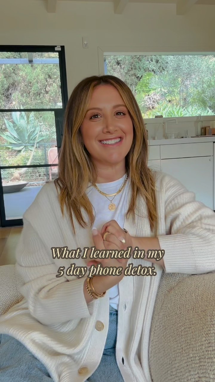 Instagram post by @ashleytisdale for UScellular. Caption reads: I’m post- #PhonesDownfor5 challenge with....