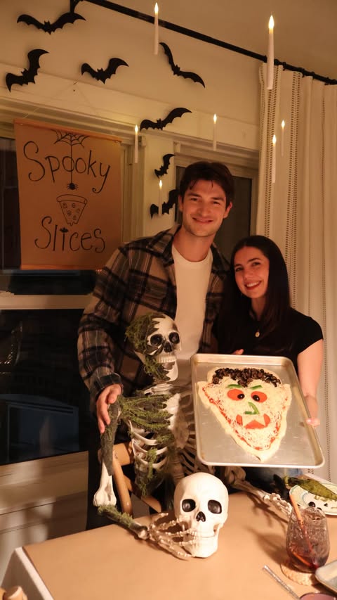 Instagram post by @emiliamariehome for World Market. Caption reads: Spooky Slices night with @worldmarket 🧛🏼‍♂️🕸️ A....