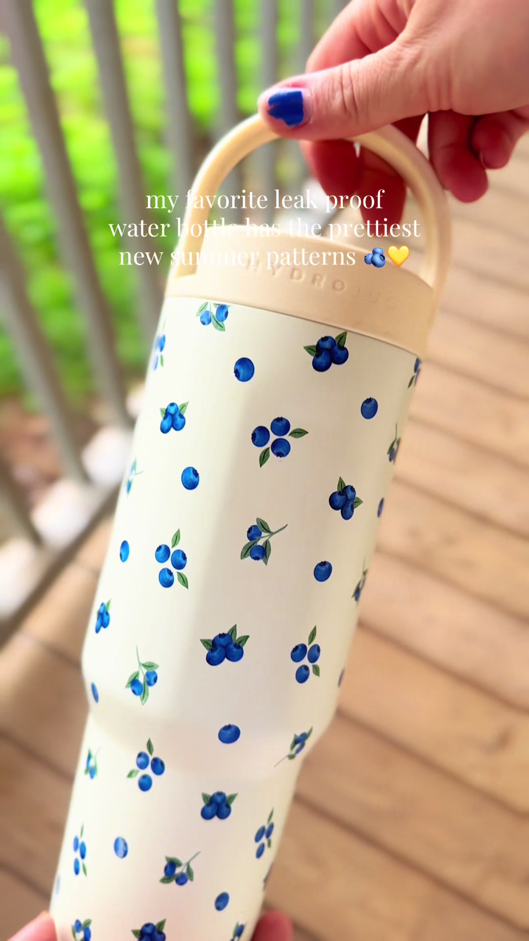 TikTok post by an influencer for HYDROJUG. Caption reads: [...] about it leaking!! Love @HYDROJUG 💛🫐....