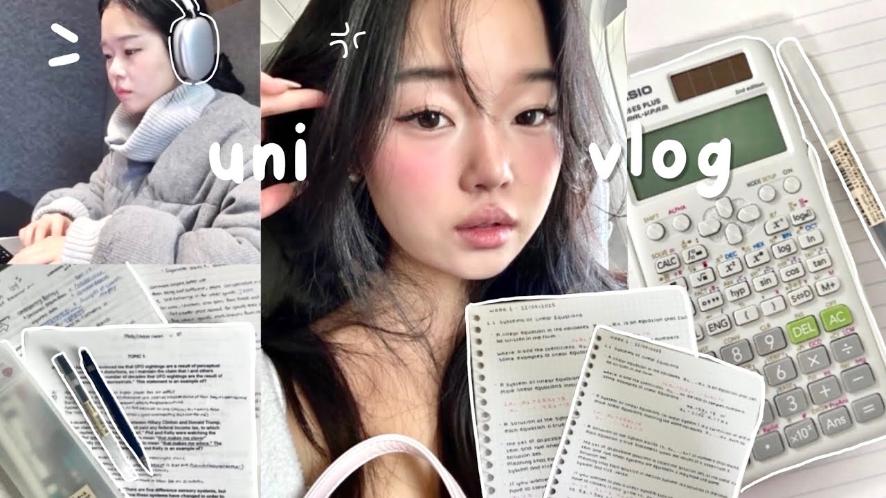 YouTube post by @daisychoiii for Grammarly. Caption reads: STRESSED EXAM WEEK🗄️: Crashouts and Productivity,....