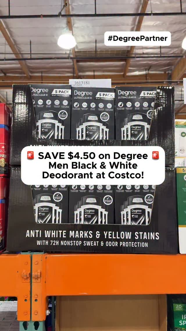 Instagram post by @costcohype for Degree. Caption reads: #DegreePartner @degree Men....