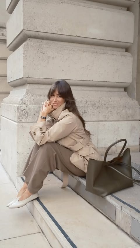 Instagram post by @alisontoby for Varley. Caption reads: trench season is back @varley collaboration....