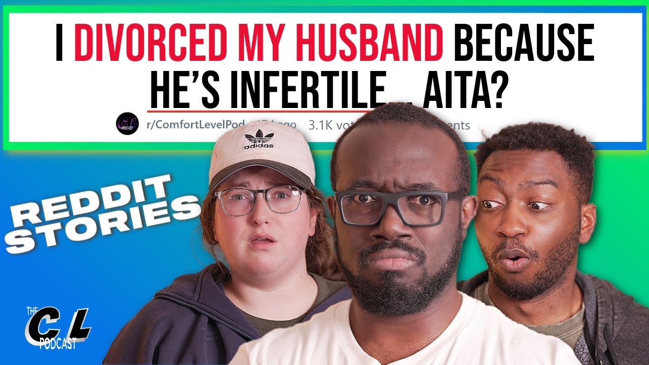 YouTube post by @comfortlevelpodcast for Green Chef. Caption reads: Divorced My Husband Bc He’s Infertile + Banned....