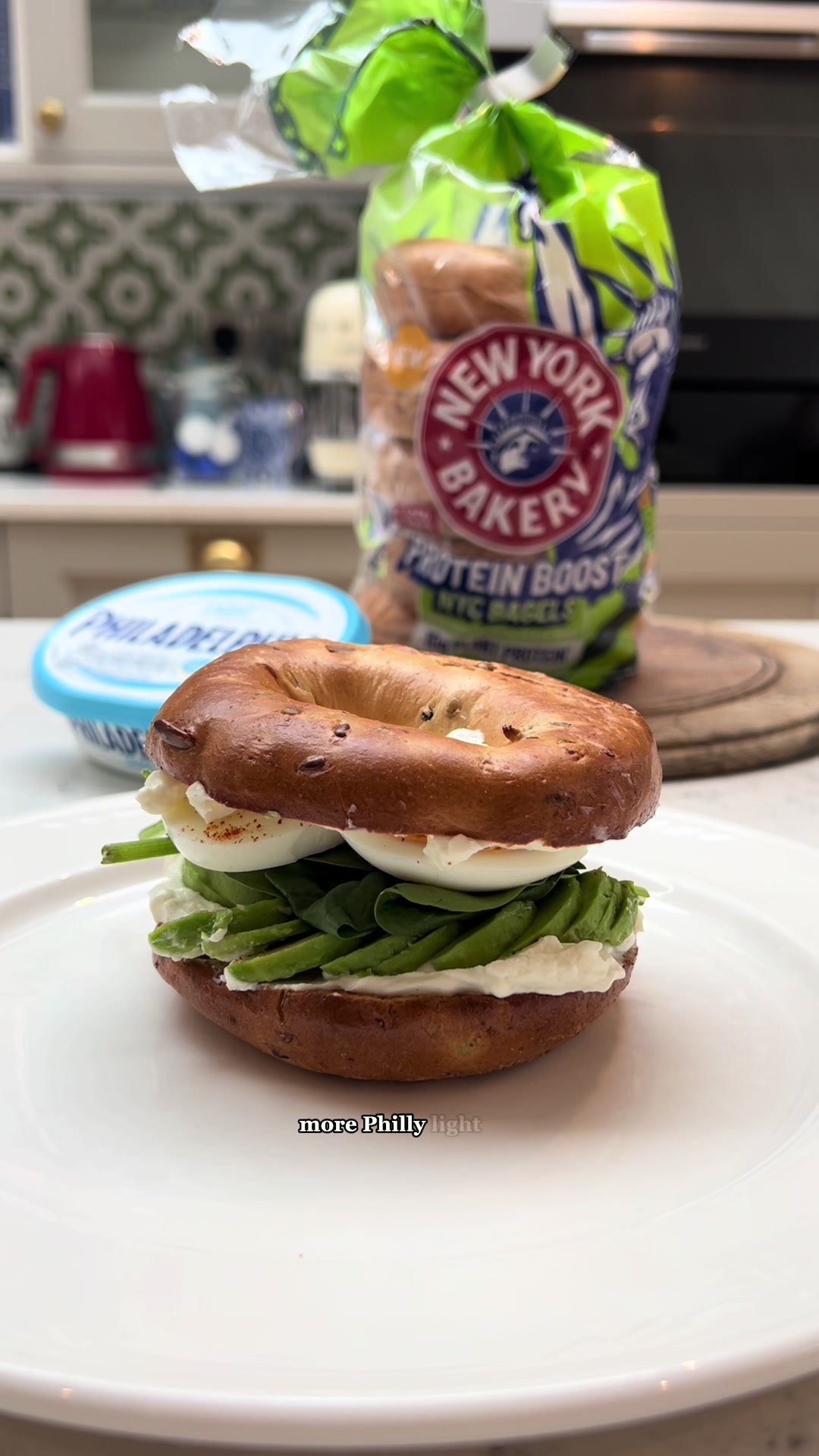 TikTok post by @kitpaterson for Philadelphia. Caption reads: As part of their collaboration, I’ve teamed up....