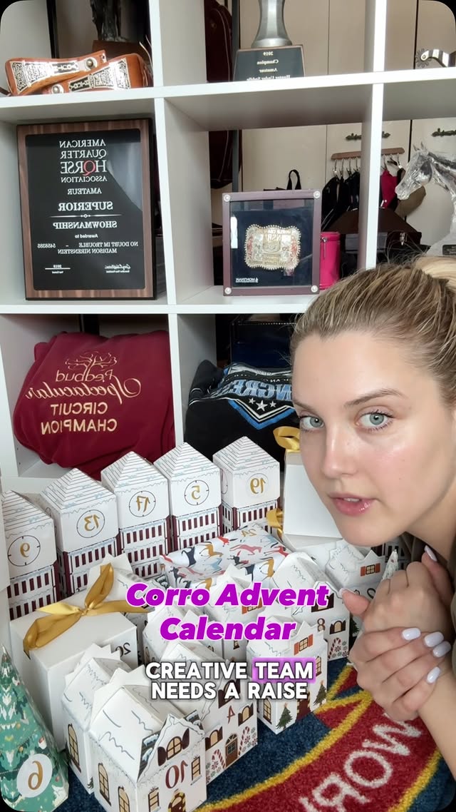 Instagram post by @madisontnequine for Corro Shop. Caption reads: It’s tiiiiime!! 🎄🎁✨ Shop the @shopcorro advent....