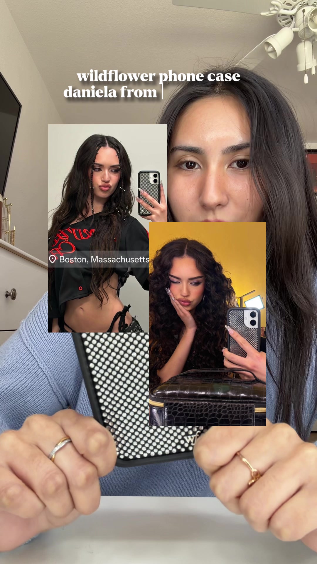 TikTok post by @destiny.garrcia for Wildflower Cases. Caption reads: [...] prettiest phone case I own now 😹 ....