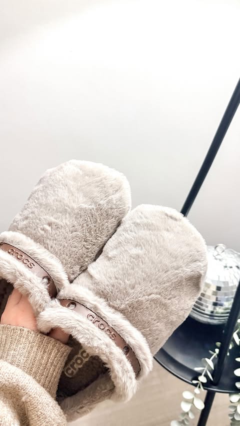 Instagram post by @littlelifewith_themarshalls for Crocs. Caption reads: [...] Winter nights just got even cosier with....