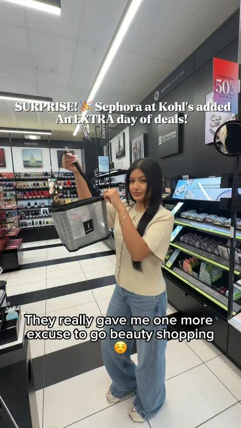 Instagram post by @daniela.reynaaa for Kohl's. Caption reads: [...] to shop the Oh Snap deals at @sephora at....
