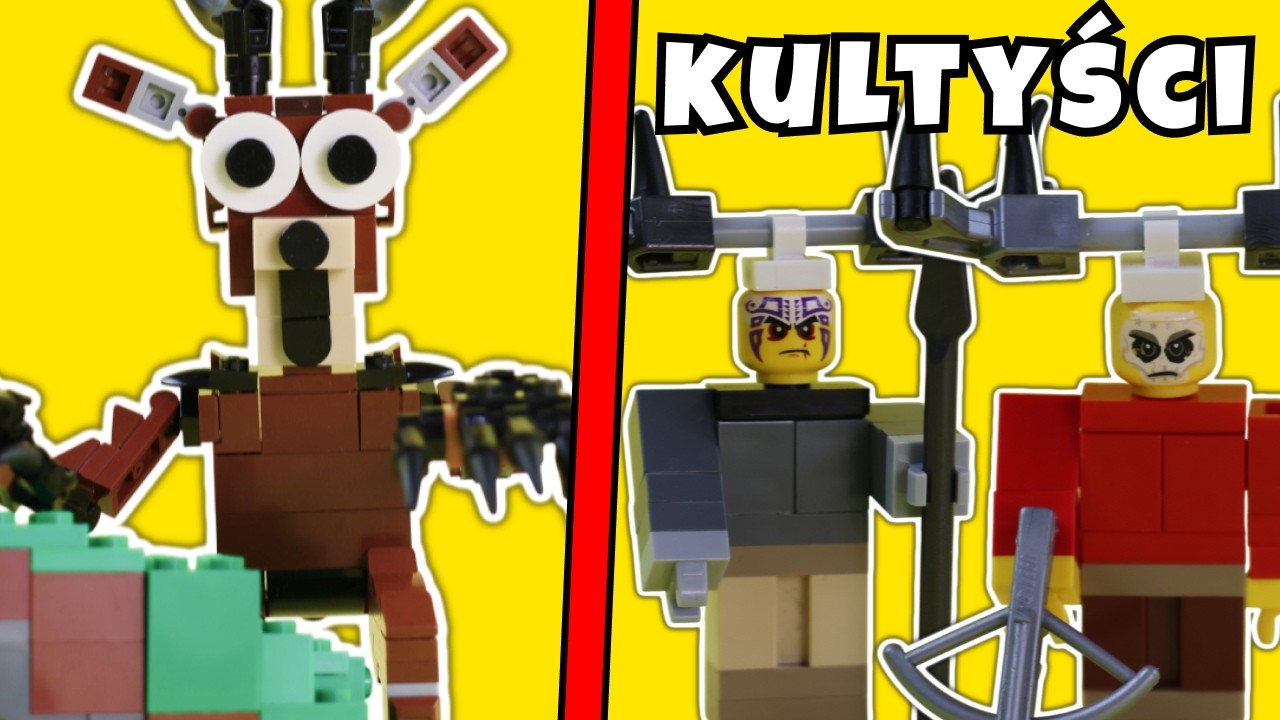 YouTube post by @Brickfuun for Media Expert. Caption reads: I BUILT 99 NIGHTS IN THE FOREST WITH LEGO!.