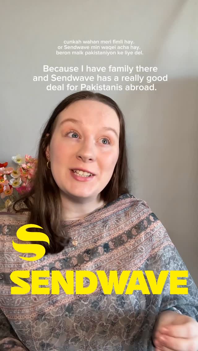 Instagram post by @brookeahmad_ for Sendwave. Caption reads: Overseas Pakistanis 🇵🇰💸 this one’s for....