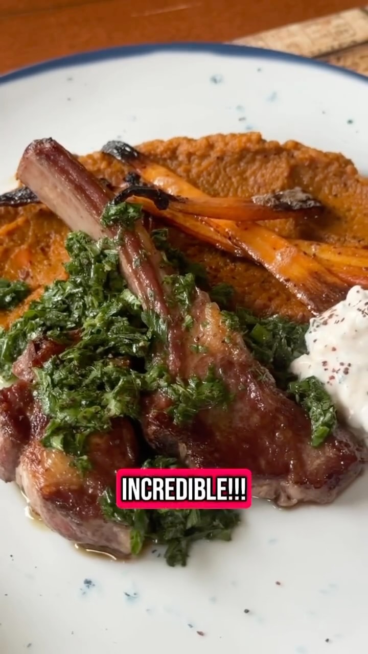 Instagram post by @shesthetea for Wild Fork Foods. Caption reads: Let’s make lamp chops & carrots! 🥕😊 With a....