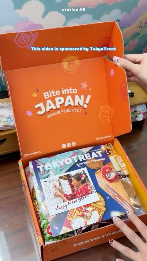 Instagram post by @station.09 for TokyoTreat. Caption reads: ✨I get so happy every month when my TokyoTreat box....