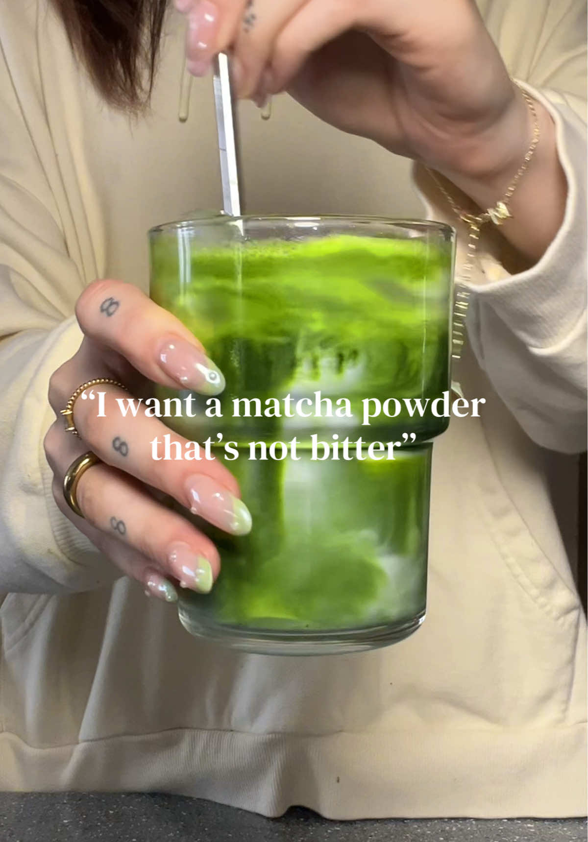 TikTok post by @trinitylg for Chazoku. Caption reads: [...] a matcha powder that tops this one!🌟🍵....