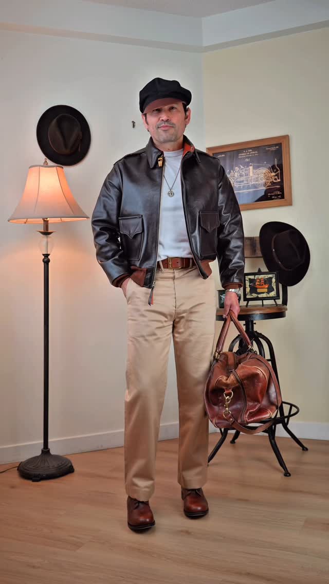 Instagram post by @deyvisvintagestyle for Men's Fashion & Style. Caption reads: Vintage inspired. Golden age of flight....