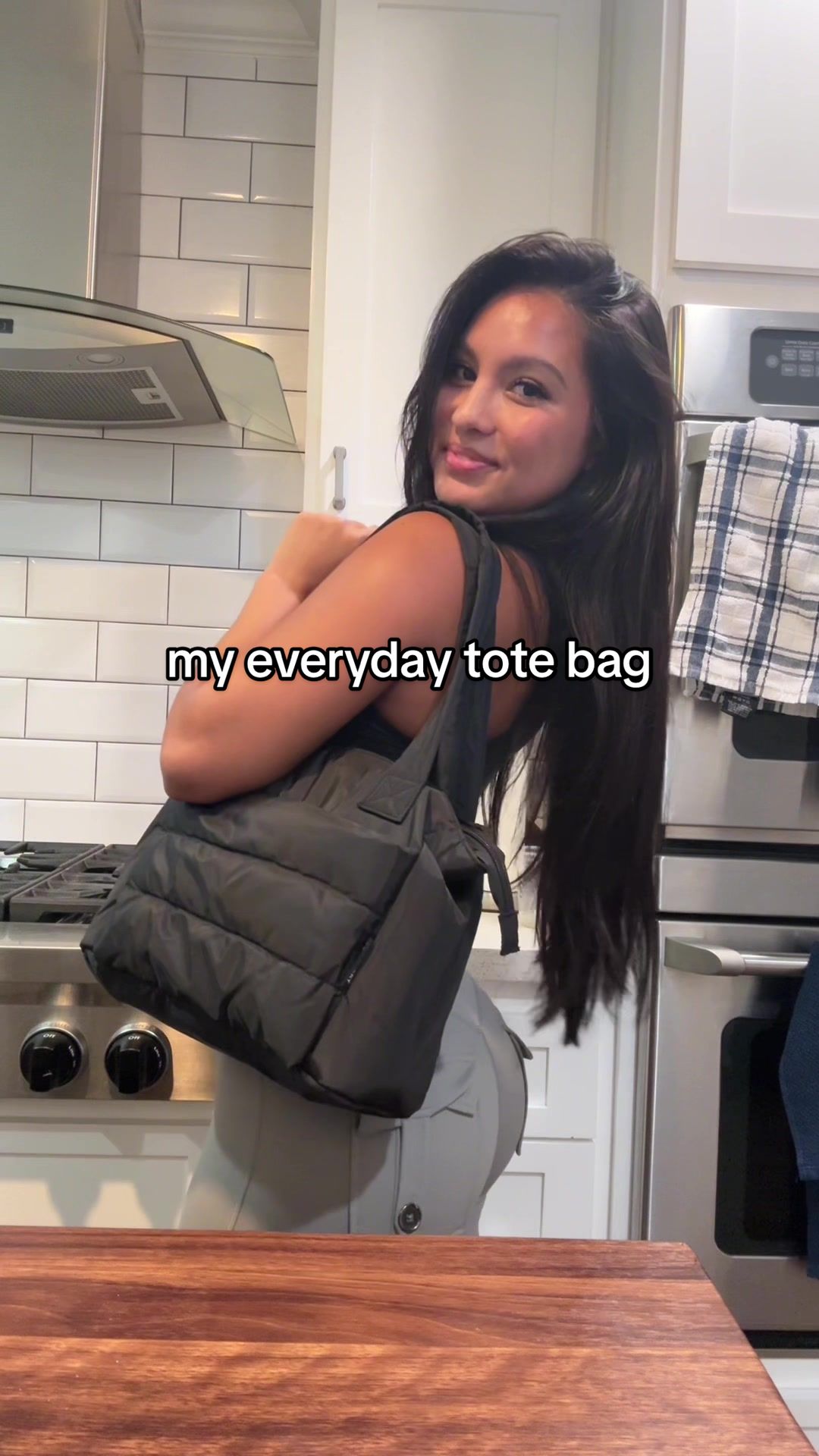 TikTok post by @sabsmarket for Bagsmart. Caption reads: @BAGSMART has the best bags 🖤 so versatile I got....