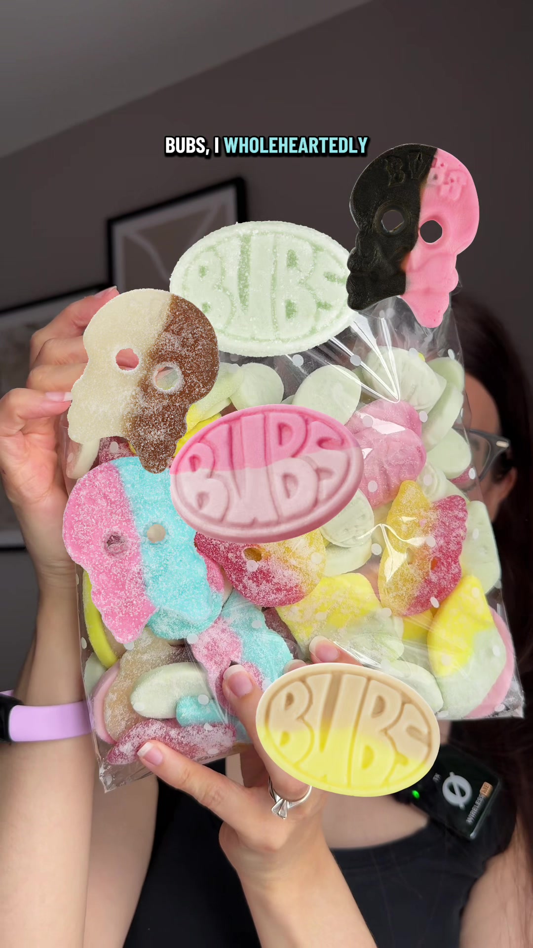TikTok post by @violet.hollow for Sugar Rush Sweeties. Caption reads: [...] finally found a just BUBS mix!!....