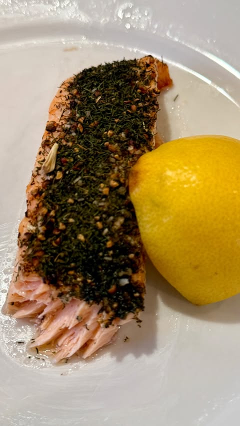 Instagram post by @jrwider for Midea. Caption reads: Making air fryer salmon, recipe below....