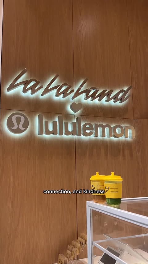 Instagram post by @blaircoooley for La La Land Kind Cafe. Caption reads: @lululemon and @lalalandkindcafe have opened a new....