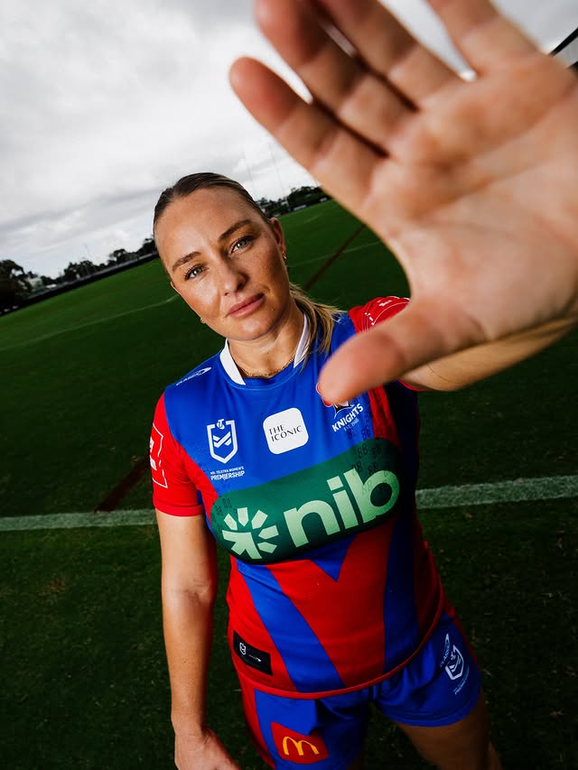 Instagram post by @nrlwknights for THE ICONIC. Caption reads: Game changers || @theiconicau 📊 The nib Newcastle....