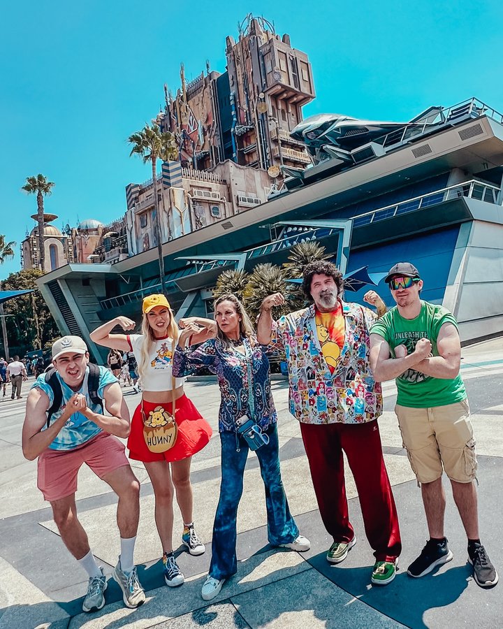 Instagram post by @noellefoley for Visit Anaheim. Caption reads: ✨ Foley Family Fun in Anaheim ✨ Summer ended the....