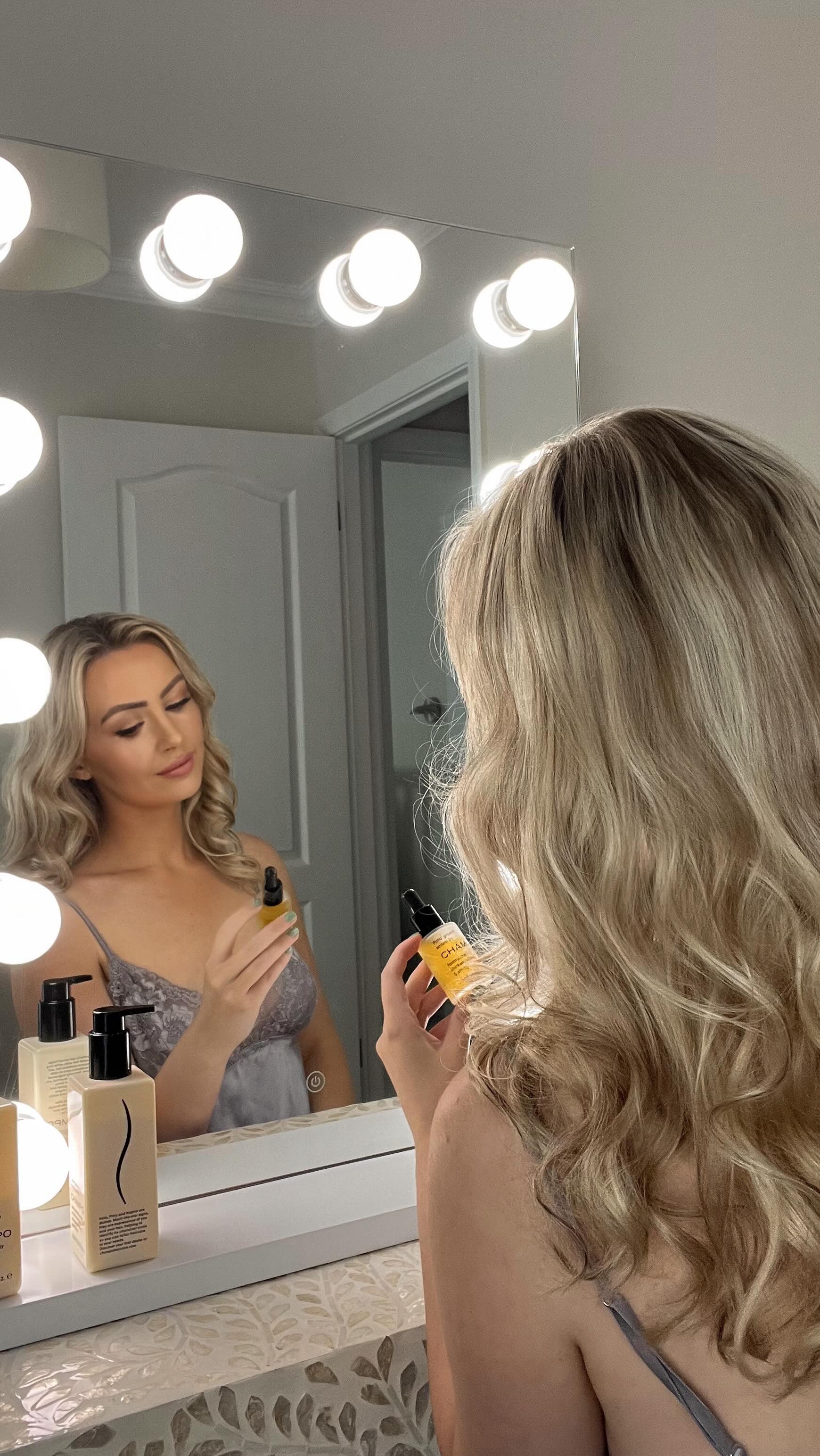 Instagram post by @lois_meredith for Chāmpo Haircare. Caption reads: Finally sharing my updated hair routine ✨
My....