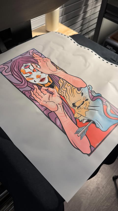 Instagram post by @abovewongart for xTool. Caption reads: “From vectors to full color.” @xtool.official....