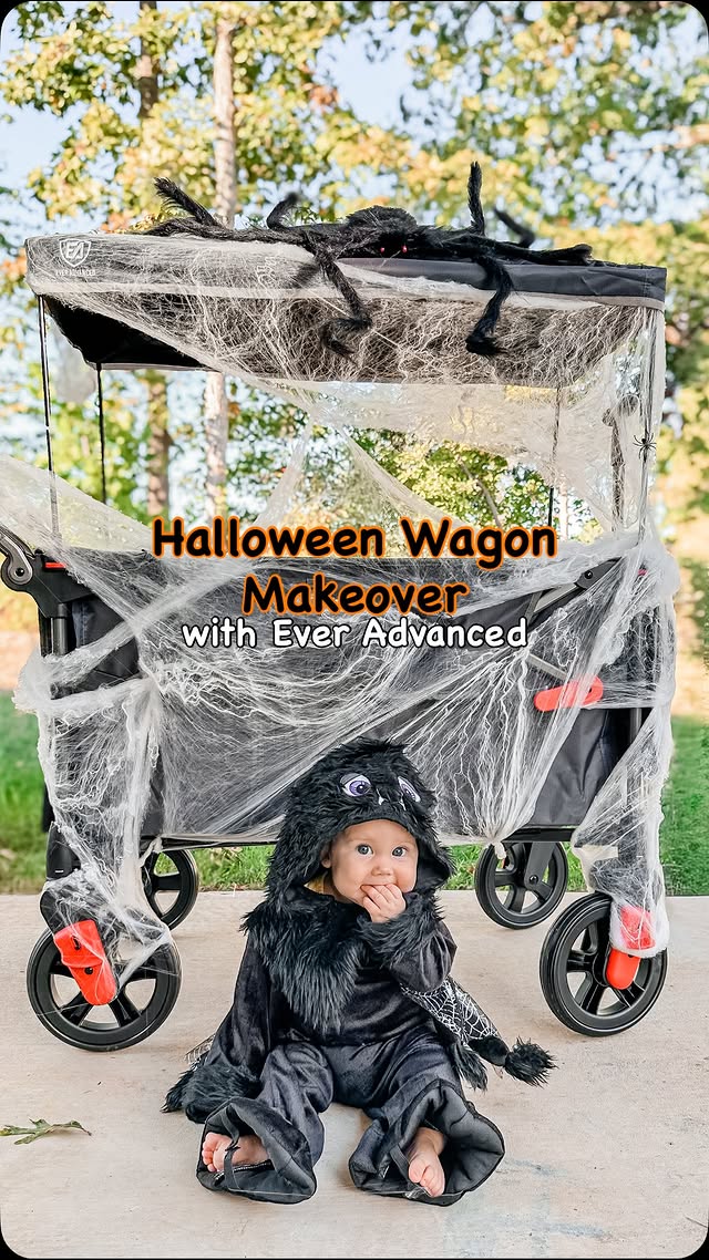 Instagram post by @itsbrookehall for EVER ADVANCED. Caption reads: Let’s get my stroller wagon from @everadvanced....