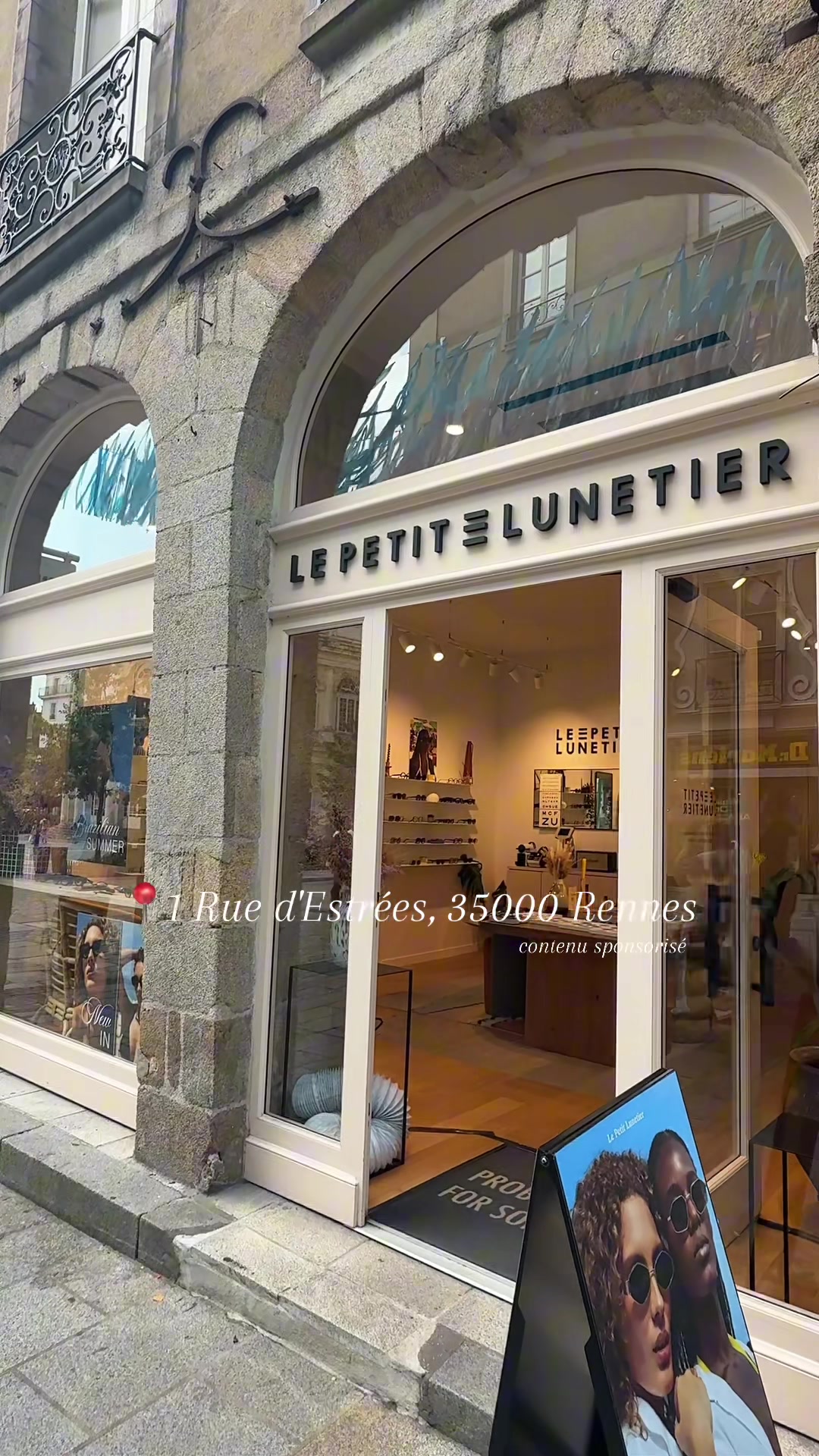 TikTok post by @sofiia.vlshn for Le Petit Lunetier. Caption reads: [...] sponsorisé & produit offert💫 @Le Petit....