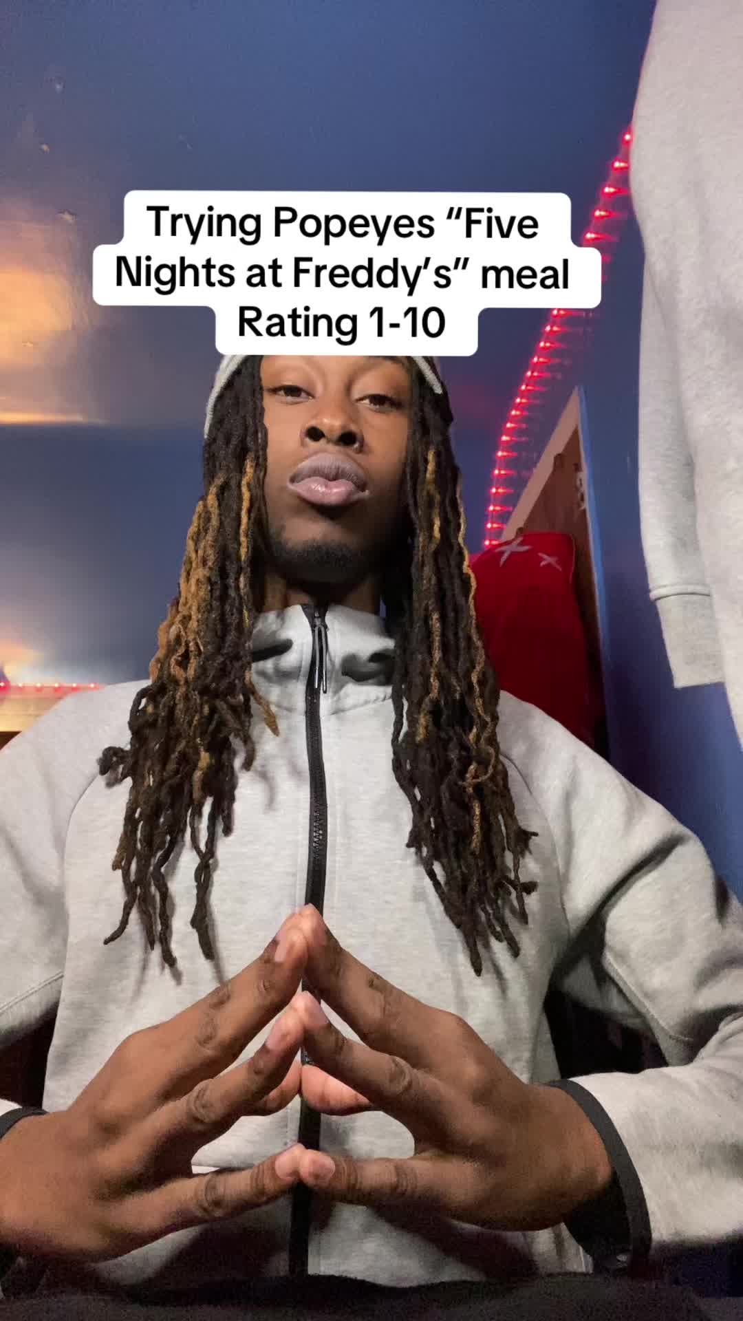 TikTok post by @meka716_ for Popeyes. Caption reads: Real chicken too not no deer....