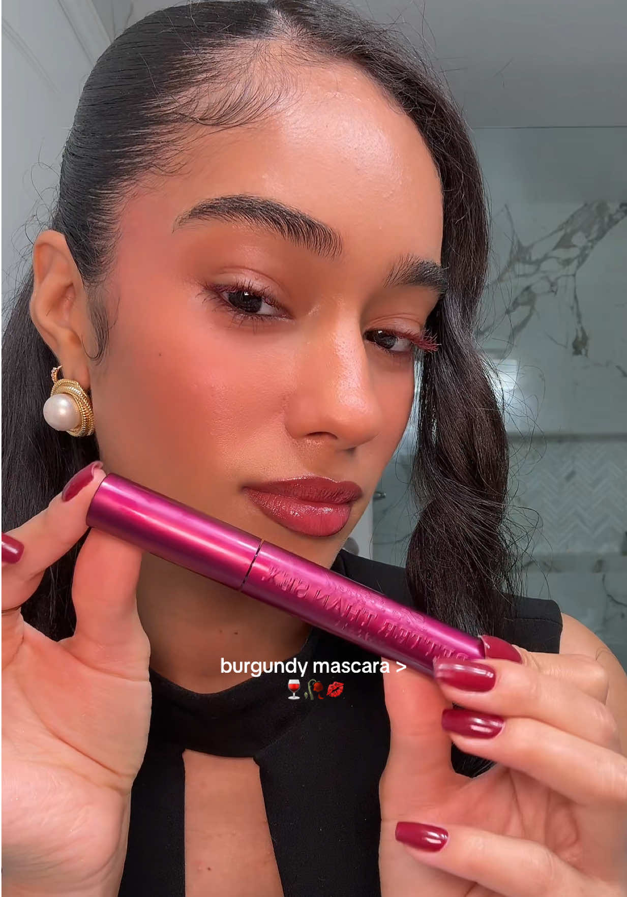 TikTok post by @lalatheislandgal for Too Faced. Caption reads: My new fav 😍🍷 @Too Faced  Linked in my LTK....